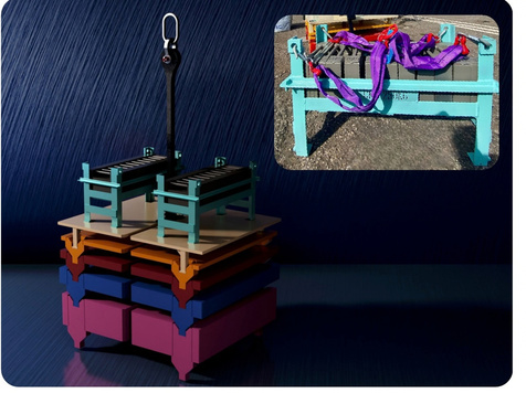 Panier pour charge d’essai FLEX LOAD repris par chariot élévateur